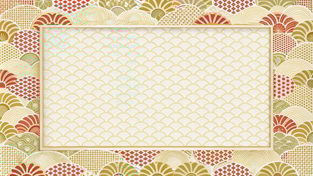Abstract modern frame pattern with Japanese washi paper texture photo