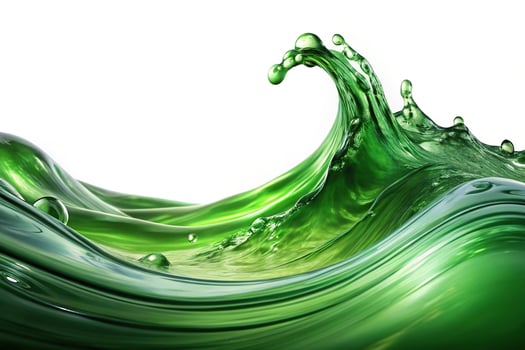 abstract green liquid wave on white background photo