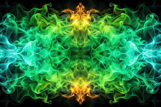 Abstract green fire and smoke background photo