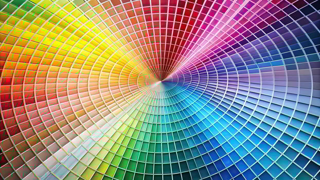 Abstract fisheye gradient color swatch array with a modern twist photo