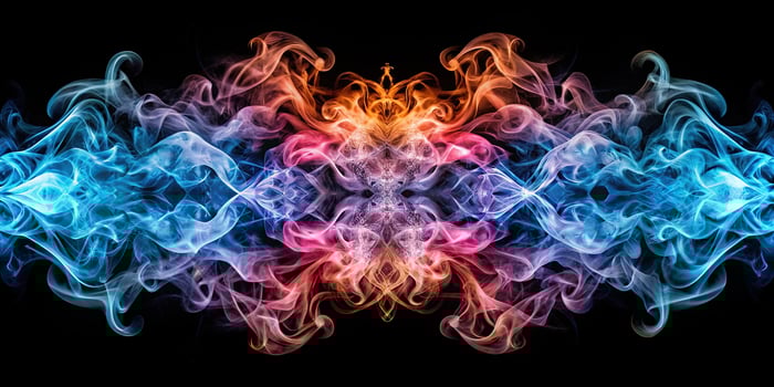 Abstract composition of swirling smoke patterns photo