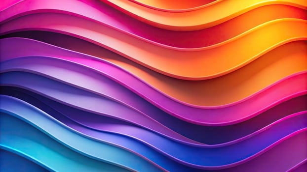 Abstract colorful background with wavy shapes and gradients in pink, orange, blue, and purple style photo