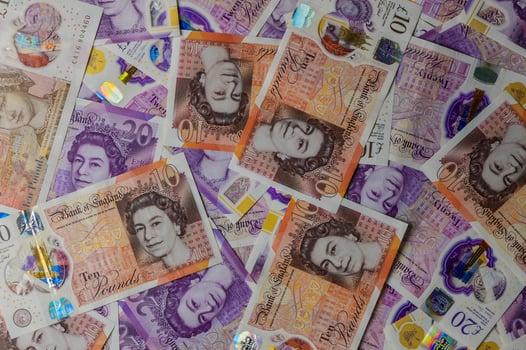 Close up English money closeup view business background 4 photo