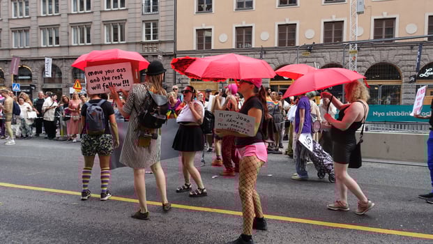 Stockholm, Sweden, August 3, 2024. Gay pride. A glimpse of the parade. photo