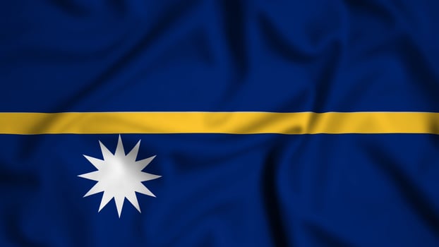Nauru flag waving in the wind background illustration, silk photo
