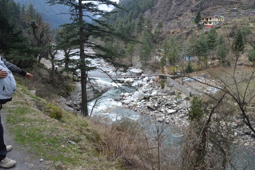 Parvati River in Kasol Village in Himachal Pradesh photo