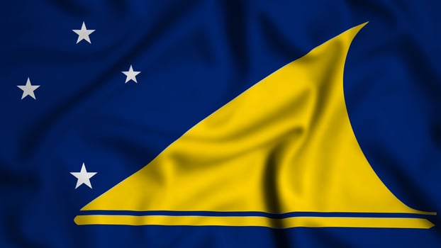 Tokelau flag waving in the wind background illustration, silk photo