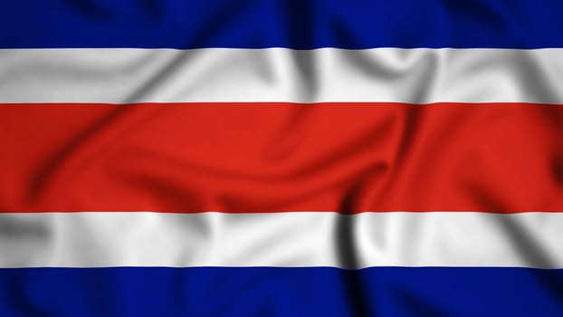 Costa Rica flag waving in the wind background illustration, silk photo