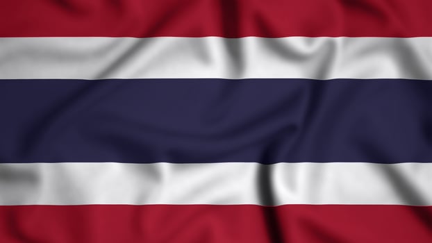 Thailand flag waving in the wind background illustration, silk photo
