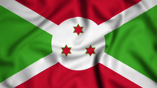 Burundi flag waving in the wind background illustration, silk photo