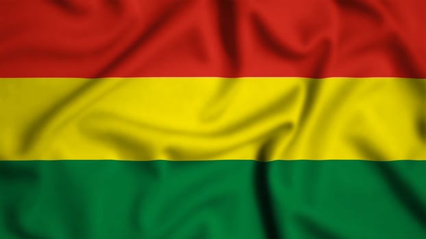 Bolivia flag waving in the wind background illustration, silk photo