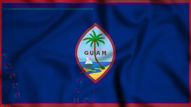 Guam flag waving in the wind background illustration, silk photo