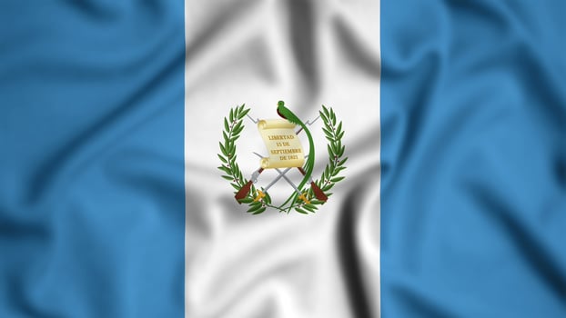 Guatemala flag waving in the wind background illustration, silk photo