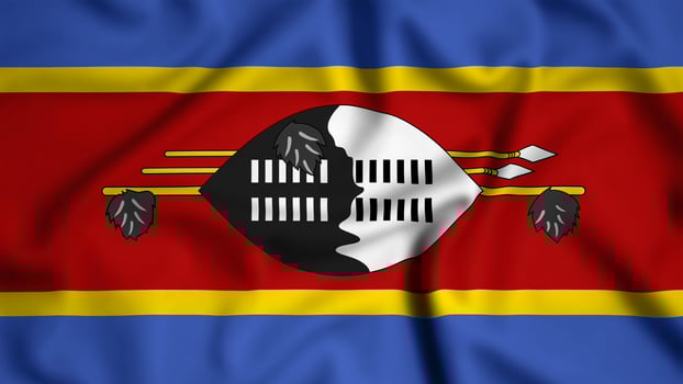Eswatini flag waving in the wind background illustration, silk photo