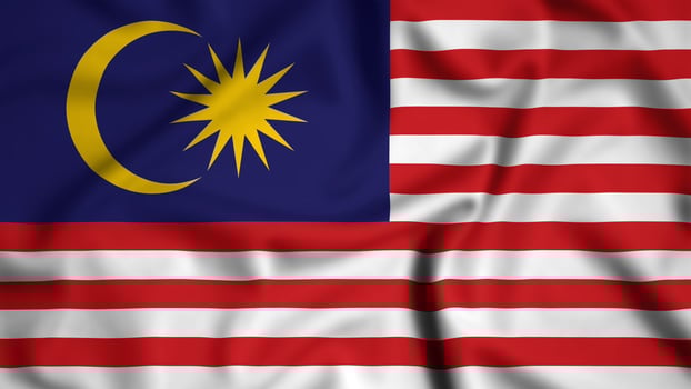 Malaysia flag waving in the wind background illustration, silk photo
