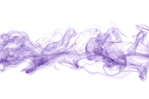 Thick purple smoke rises gracefully against a bright white background, with soft edges and varying opacity, creating an ethereal and dramatic visual experience. photo