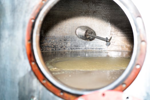 Vat with fermentation braga of the distillery. View of braga photo