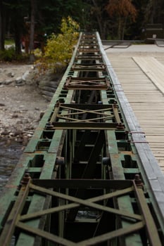 Iron base of the sixth Maligne Canyon bridge photo