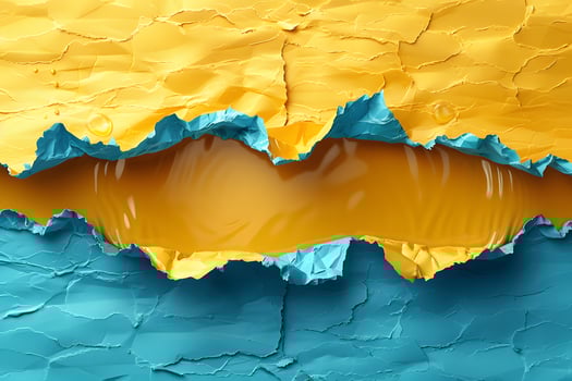 Vibrant Yellow and Blue Torn Paper Abstract Design Perfect for Modern Backgrounds and Creative Projects photo