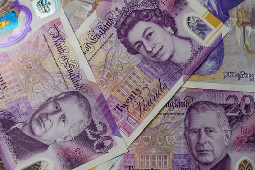 Closeup of 20 Pound sterling banknote 1 photo