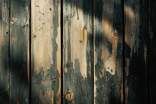 Weathered Wooden Planks with Dark Green Paint photo