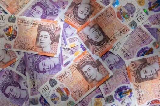 Pile of money british pounds sterling gbp for business and finance photo