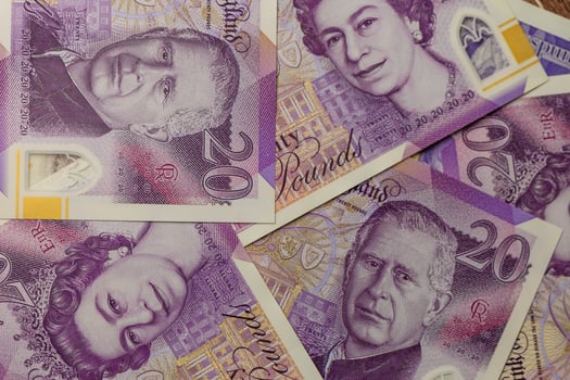 British Currency - 20 pound banknotes in a spreading 1 photo