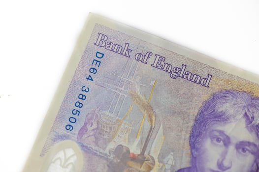 Twenty pounds banknote close up on light background.2 photo