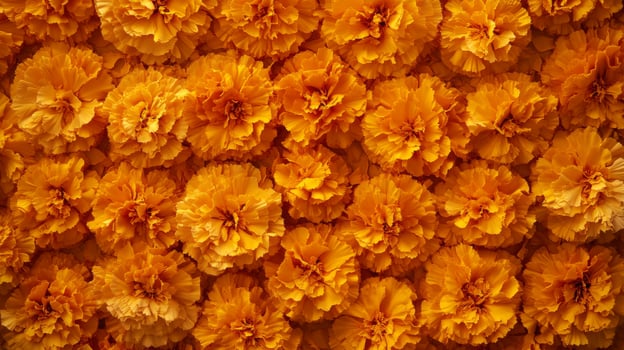 Close-up of a cluster of vibrant orange marigold flowers photo