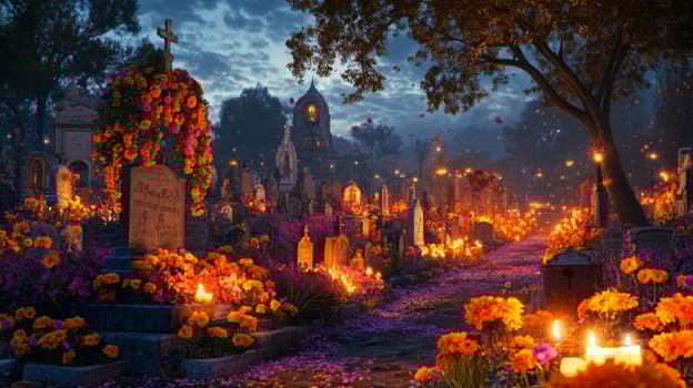 A Cemetery Decorated for the Day of the Dead photo