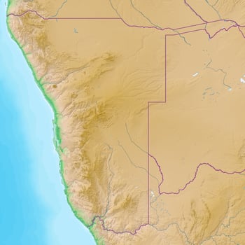 Blank physical topographic map of Namibia photo