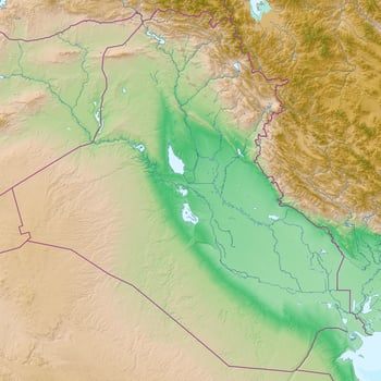 Blank physical topographic map of Iraq photo