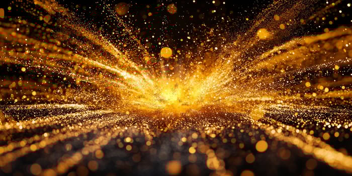 explosive burst of orange particles erupts with a luminous core at its center, sending vibrant waves of light and cosmic dust radiating outward in a mesmerizing display. photo