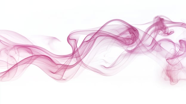 Curling and twisting, the vibrant pink smoke flows elegantly upward, creating soft, ethereal forms that dance against a clean white background, enchanting the senses with rich hues. photo