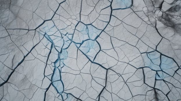 top view of cracks in lake ice with texture as background. photo
