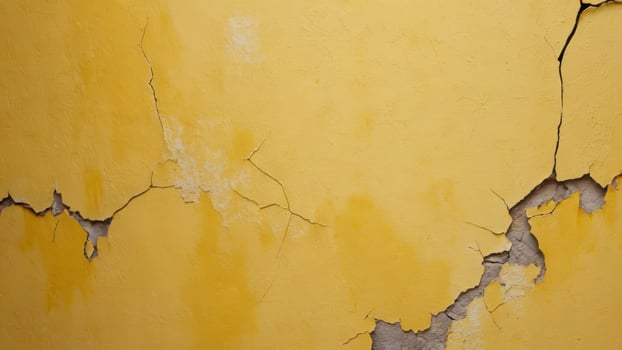 old yellow cracked wall with texture as background photo