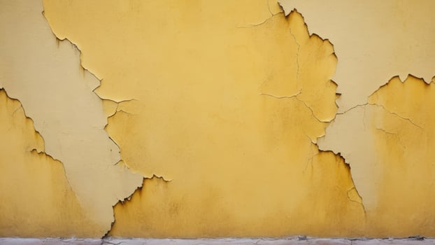 cracked yellow wall with texture as background photo