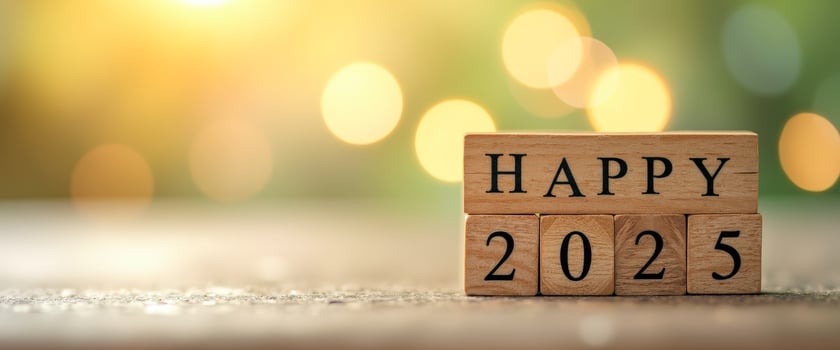 Happy New Year 2025 Wooden Blocks photo