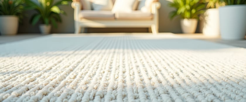 Closeup of a White Shag Rug photo