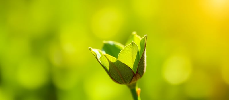 Closeup of a Green Bud in Sunlight photo