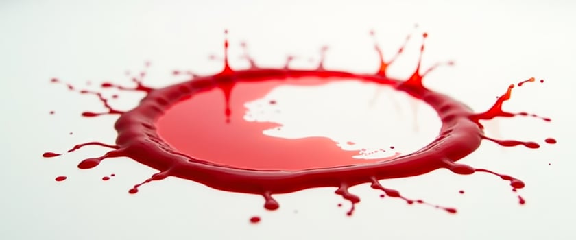 Red Liquid Splash on White Background photo