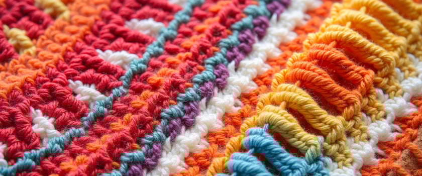 Colorful Knitted Fabric Texture Closeup photo