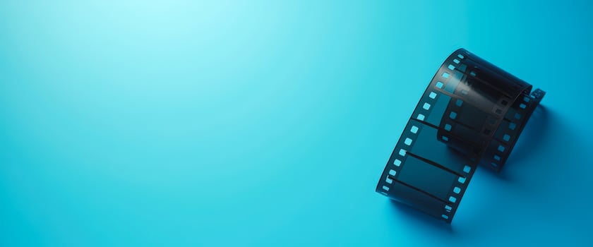 Filmstrip on Blue Background photo