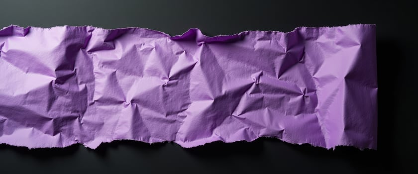 Crumpled Purple Paper on Black Background photo