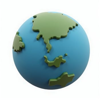 3D illustration of earth globe isolated on white background photo