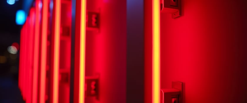 Red and Yellow Neon Lights Abstract Background photo