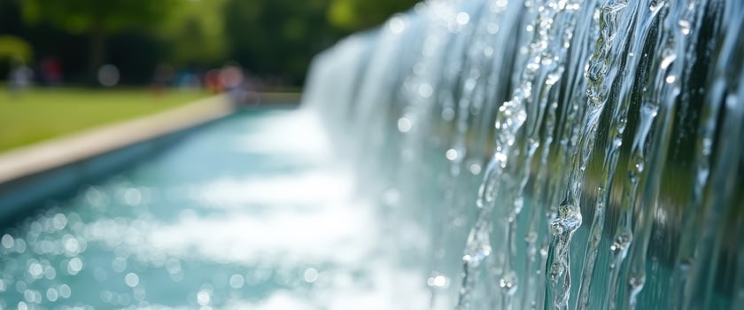 Close Up of Water Cascading Down a Fountain photo