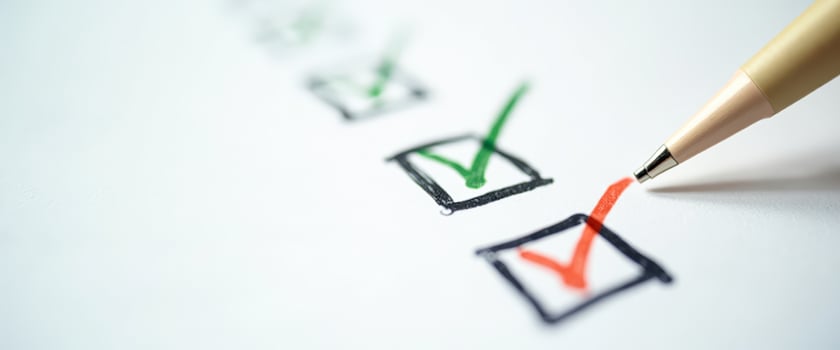 Red Checkmark On White Paper photo