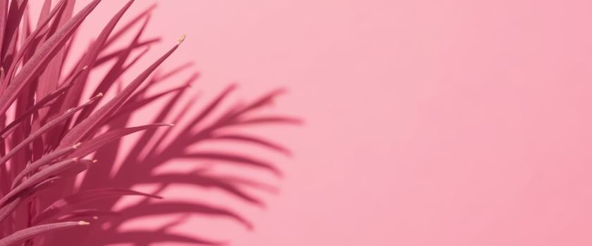 Pink Palm Leaf Shadow on Pink Background photo