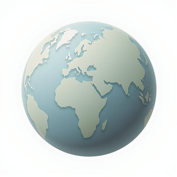 A polished 3D globe of Earth, showcasing its natural topography, set against a pure white background. photo